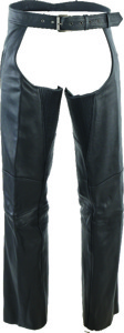 Kuryakyn Longhaul Leather Chaps Black Medium Men's - Men's Black Leather Chaps, Medium