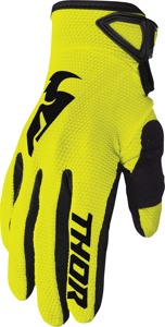 THOR Sector Gloves 2XL Acid/Black Men's - Lightweight MX gloves in Acid/Black, size 2XL