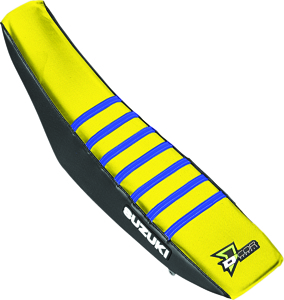 D'Cor Gripper Seat Cover Black/Yellow/Blue Fits 04-18 Suzuki RMZ