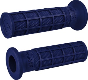 ODI Hart-Luck Full-Waffle Slip-On Grips Blue 1in V-Twin - Slip-on grips for 1in V-Twin handlebars, Blue
