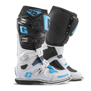 Gaerne SG12 Limited Edition Boot Black/White/Blue Size 9 - Motocross boot, Black/White/Blue, Size 9