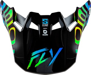 FLY Racing Formula S Carbon Zen Visor Black/Blue/Yellow XL/2X - Visor for Formula S Carbon Zen Helmet