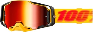 100% Armega Goggle Tetsu Orange Black Mirror Red Lens Adult - Premium off-road goggles with mirror red lens