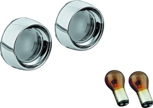 Kuryakyn Deep Dish Bezels w/ Smoke Lenses Red Light Pair