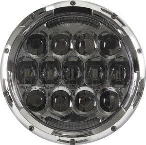 Cyron 7 Inch Chrome LED Headlight with DRL - 7" chrome LED headlight with DRL, universal fit