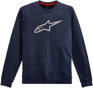 Alpinestars Ageless Crew Fleece Navy/Grey Large - Navy/Grey fleece sweatshirt, size Large