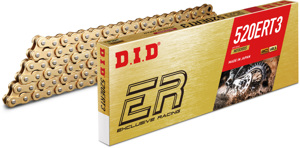 D.I.D 520ERT3 120 Link Gold Racing Chain - 120 link gold 520 ERT3 racing chain, universal fit