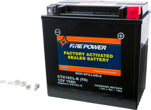 Fire Power CT16CL-B-BS(FA) Factory Activated Sealed Battery - Sealed maintenance-free battery, 12V, 270 CCA