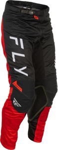 Fly Racing Kinetic Mesh Center Pants Black/White/Red 30 - Durable, ventilated riding pants with BOA fit system