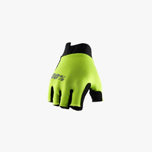 100% Women's Exceeda Gel Short Finger Gloves - Flo. Yellow Wmd