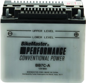 BikeMaster BB7C-A Conventional Battery 80 CCA - Conventional 12V battery, 80 CCA