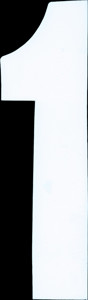 #1 6" Tall White "Extreme" Stick-On Race Numbers - 3 Pack