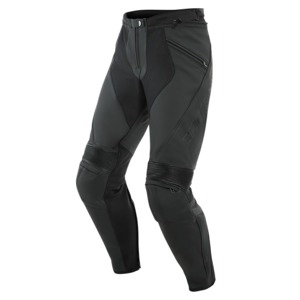 Dainese Pony 3 Leather Pants Perforated Matte Black Size 46 - Perforated leather motorcycle pants, Matte Black, Size 46