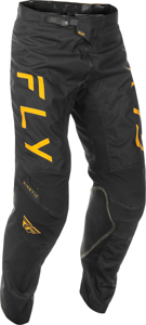 FLY RACING Kinetic Center Pants Black/Gold Men's 28 - Men's motocross pants in Black/Gold, size 28
