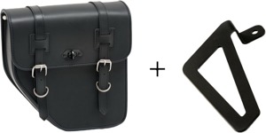 Customacces Ibiza Saddlebag Black Left 12L - 11L left saddlebag, black synthetic leather