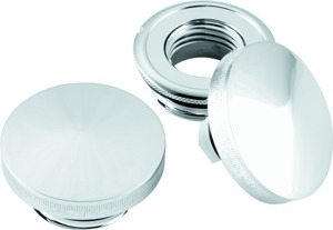 Biker's Choice Chrome Pointed Ratchet-Style Gas Cap Set