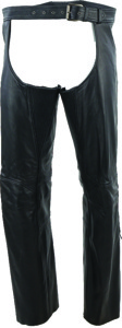 Kuryakyn Plains Leather Chaps Black Small Men's - Medium weight leather chaps, Black, Small, Men's