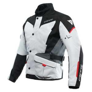 Dainese Tempest 3 D-Dry Jacket Glacier Gray Black Lava Red 60 - Men's touring jacket, Glacier Gray/Black/Lava Red, 60