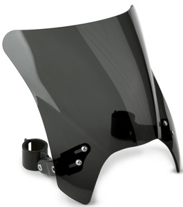 Mohawk Windshield - Dark Smoke w/ Black Mounts - For 52-56mm O.D. Forks