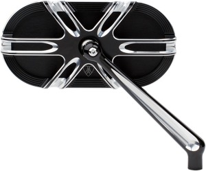 Arlen Ness Deep Cut Right Mirror Black Aluminum 13-166