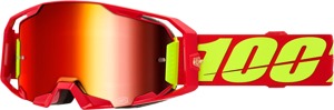 100% ARmatic Goggle Red Mirror Red Lens Adult Unisex - Red mirrored lens motocross goggle by 100%