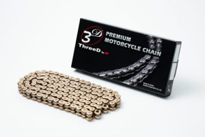 Vortex Racing 530Z3D Gold Chain 120 Links Rivet Master - 120-link gold 530 chain with rivet master link