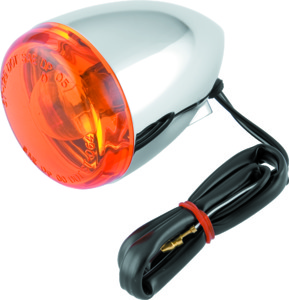 Bikers Choice Chrome Bullet Front Turn Signal Amber Lens Single Filament