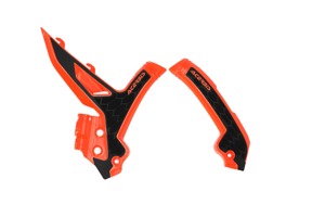 Acerbis X-Grip Frame Guards Orange/Black For 23+ KTM EXC-F SX XC - Frame protection and grip For 2023+ KTM EXC-F, SX, XC