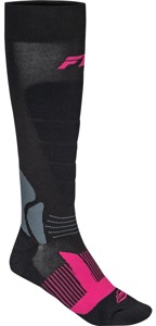 Fly Racing Snow Heavyweight Wool Socks Black/Pink L/XL - Heavyweight wool socks for cold weather riding