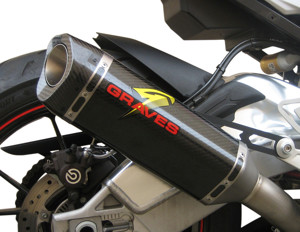 Graves Carbon Fiber Slip-On Exhaust Black Fits 15-16 BMW S1000RR