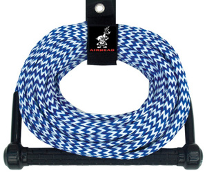 Airhead 1 Section Ski Rope with 12in Handle Blue White - 1 section ski rope with 12in handle for water sports