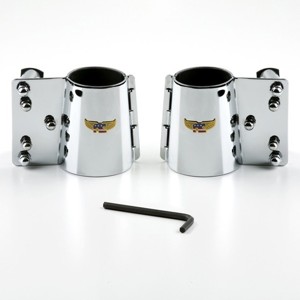 Taper Leg Windshield Mount Kit Chrome by National Cycle Fits V-Star & Vulcan 900