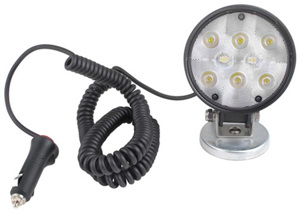 Wesbar Round Auxiliary LED Work Light with Magnetic Base, 12V - LED work light with magnetic base and 19ft cord