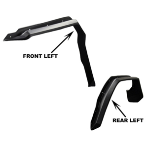 Direction 2 ATV Overfenders Polyethylene Black Set of 4 - Custom fit ATV fender extensions, set of 4