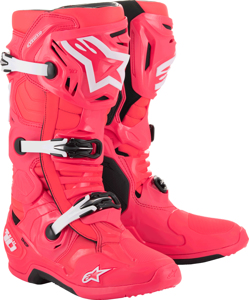 Alpinestars Tech 10 Boots Diva Pink/White Size 11 - Premium MX boots in Diva Pink/White, Size 11