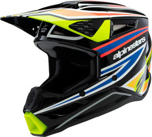 Alpinestars SM3 Youth Wurx Helmet Black/Yellow Fluo YM - Youth Medium MX helmet by Alpinestars