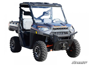 SuperATV Full Windshield Clear Poly For 17-21 Polaris Ranger 1000/XP
