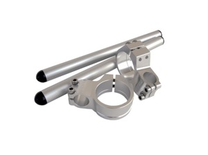 Clip Ons w/ Handlebars For 45mm Fork Tube (7 Degree): Silver