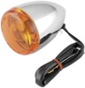 Bikers Choice Chrome Bullet Front Turn Signal Amber Lens Dual Filament - Chrome front turn signal, amber lens, dual filament