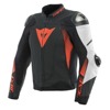 Dainese Super Speed 4 Perforated Leather Jacket Black/White/Red 44 - Perforated leather sport jacket, size 44, Black/White/Red