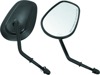 Bikers Choice Black Tapered Short Stem Mirrors Pair - Pair of black tapered short stem mirrors