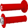ODI Half Waffle V2.1 Lock-On Grips Red Silver 7/8" Bars - Lock-on grips, red/silver, fits 7/8 in bars