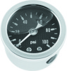 Bikers Choice Oil Pressure Gauge 0-100 PSI Carbon Face Universal - 0-100 PSI liquid-filled oil pressure gauge universal fit