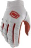 100% Airmatic Gloves Men's Off-White Silver Orange Size S - MX gloves, short cuff, men's size S, silver/orange