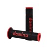 Domino Racing A450 Road Racing Grips Black/Red Pair - Dual-compound grips for 7/8 in handlebars, Black/Red