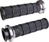 ODI Hart-Luck Lock-On Grips Black Silver For Indian Touring - Lock-On grips in black/silver for Indian Touring models