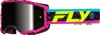 Fly Racing Zone Goggles Pink/Black/Hi-Vis W/ Black Mirror Lens - Premium motocross goggles in Pink/Black/Hi-Vis