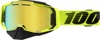 100% Armega Snow Goggles Nuclear Citrus Mirror Gold Lens Adult - Mirrored snow goggles, adult size, Nuclear Citrus color