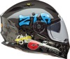 Z1R Nemesis Distro Helmet - Large, Gray/Gloss - Full face helmet with drop-down sun visor