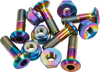 FLO Motorsports Titanium Sprocket Bolts Jet Fuel - Titanium sprocket bolts, Jet Fuel color, universal fit